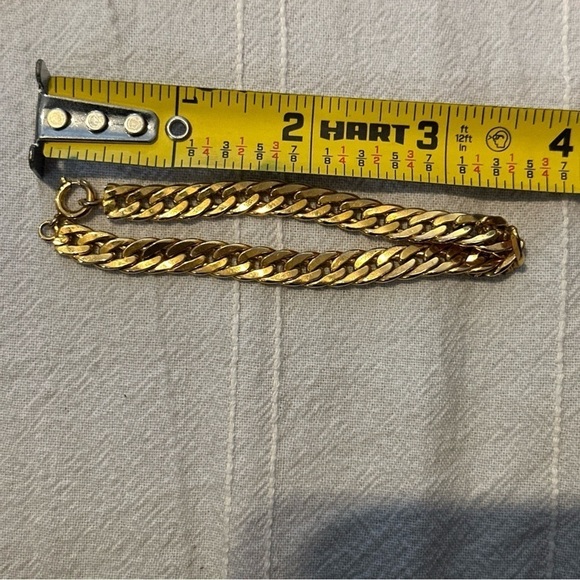 Americ Cuban Link Gold-Plated Bracelet Retro, Y2K, 70’s, 80’s, Vintage 0635 W - Picture 4 of 5